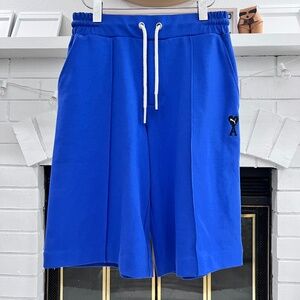 AMI X Puma Dazzling Blue Black Heart Logo Shorts